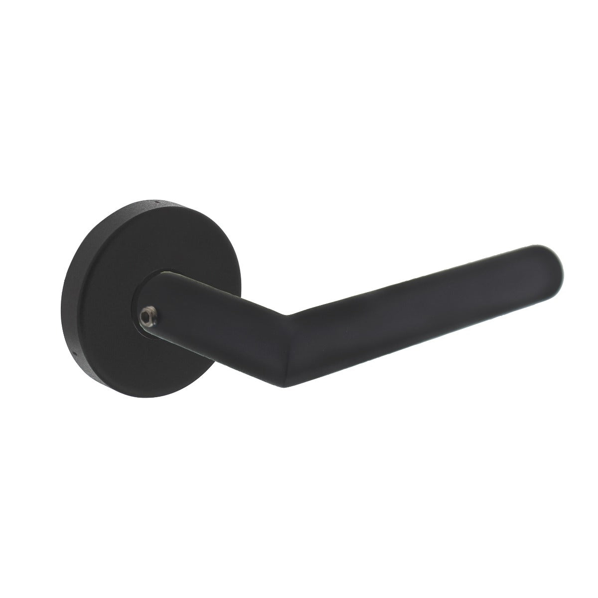 Intersteel deurkruk Jura ronde rozet mat zwart – vooraanzicht