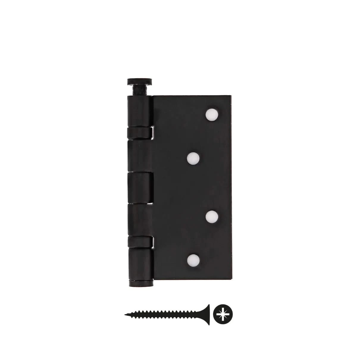 Intersteel scharnier 89x89 mm mat zwart RVS - zijaanzicht