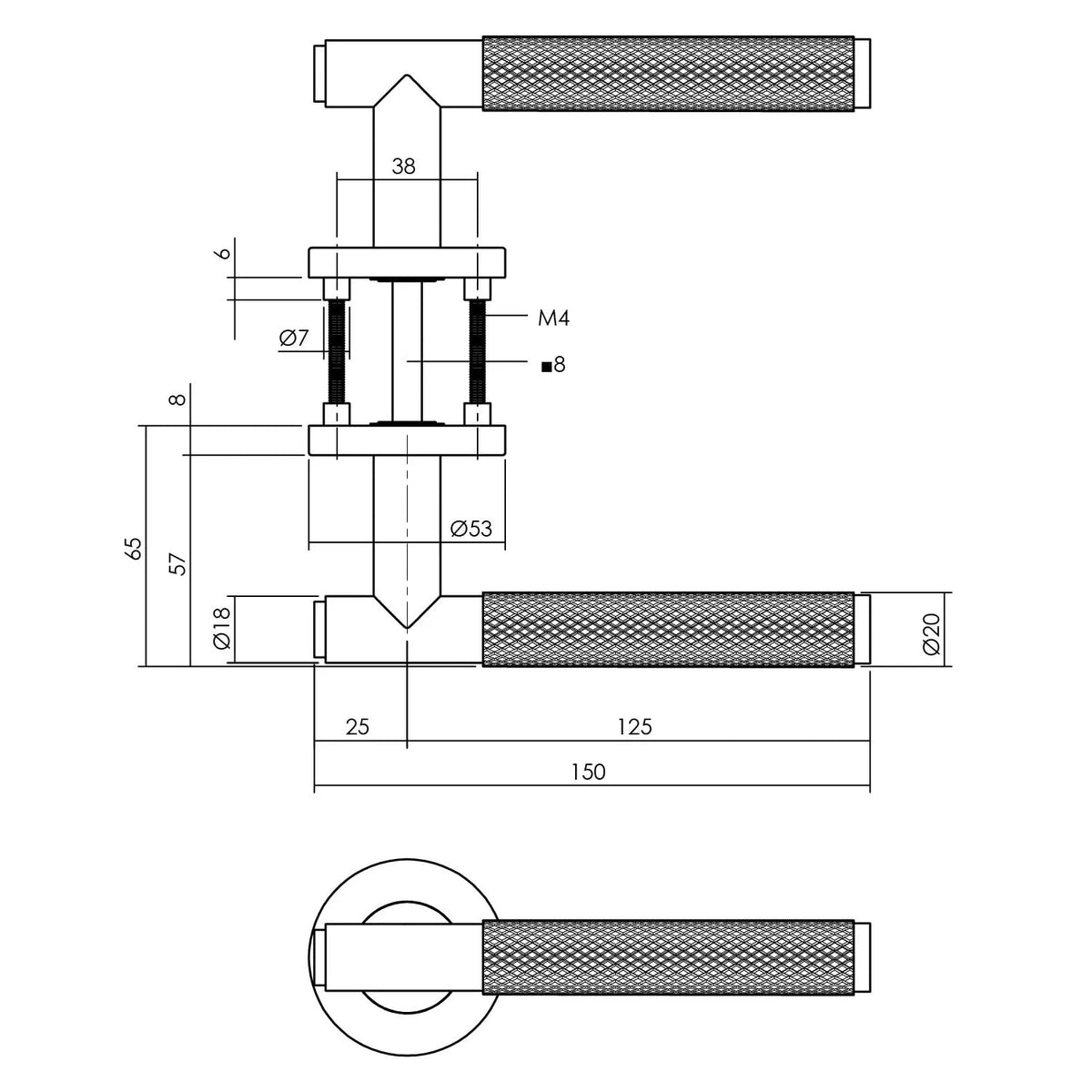 Intersteel deurkruk Rombo op rozet Antracietgrijs – detailfoto