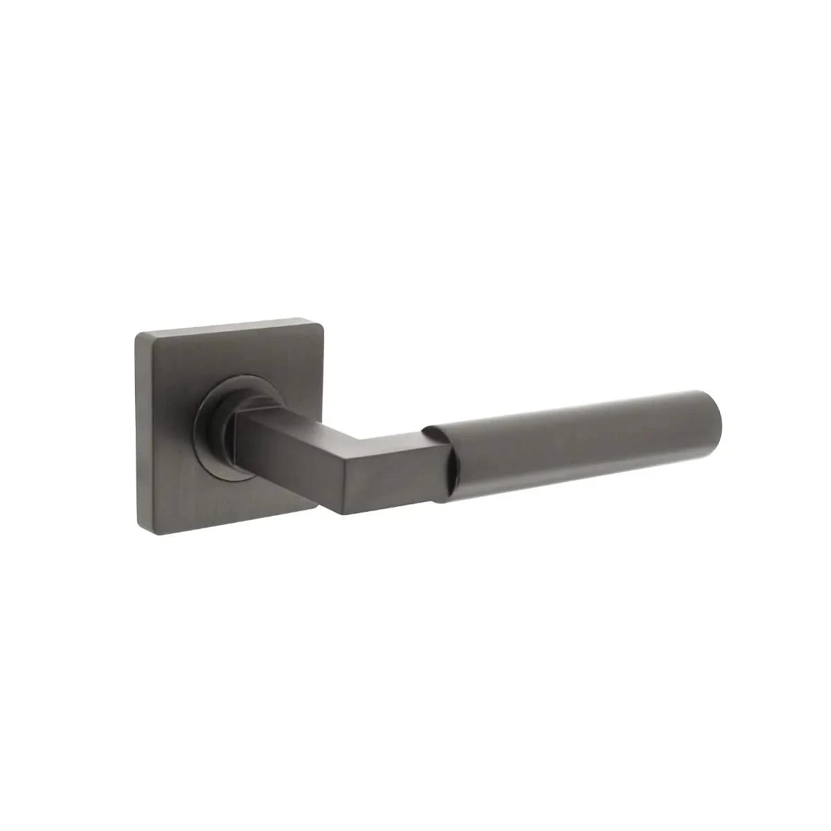 Intersteel deurkruk Bau-Stil op vierkant rozet 55 x 55 x 10 mm antracietgrijs – vooraanzicht