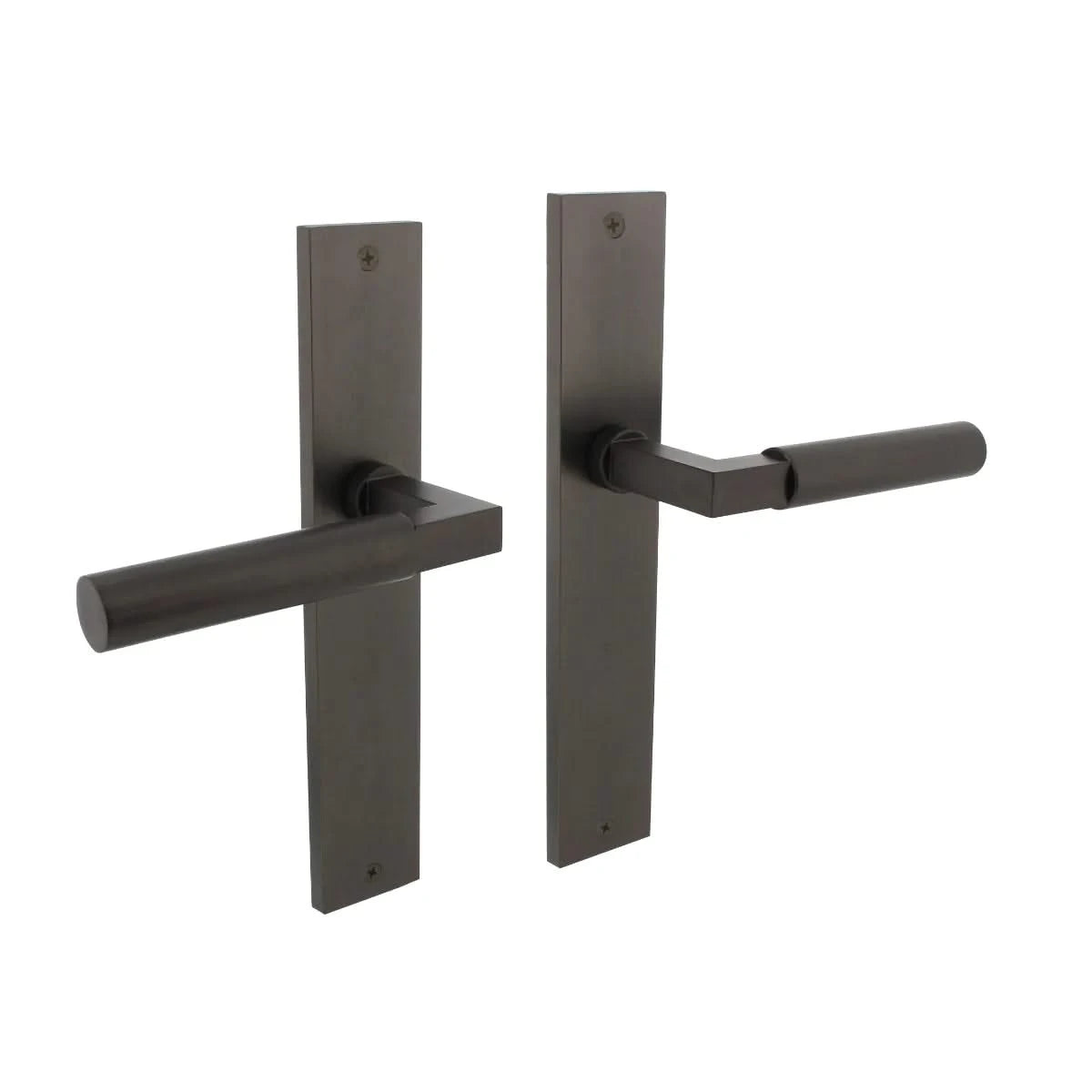 Intersteel deurkruk Bau-Stil op schild 245 x 45 mm blind antracietgrijs – vooraanzicht