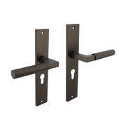 Intersteel deurkruk Bau-Stil op schild 245 x 45 mm PC55 antracietgrijs – vooraanzicht