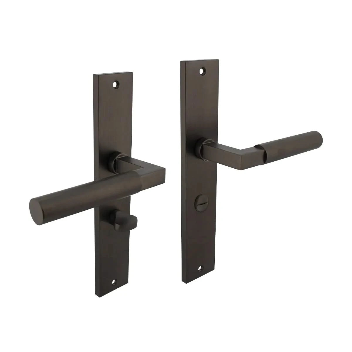 Intersteel deurkruk Bau-Stil op schild 245 x 45 mm WC antracietgrijs – vooraanzicht