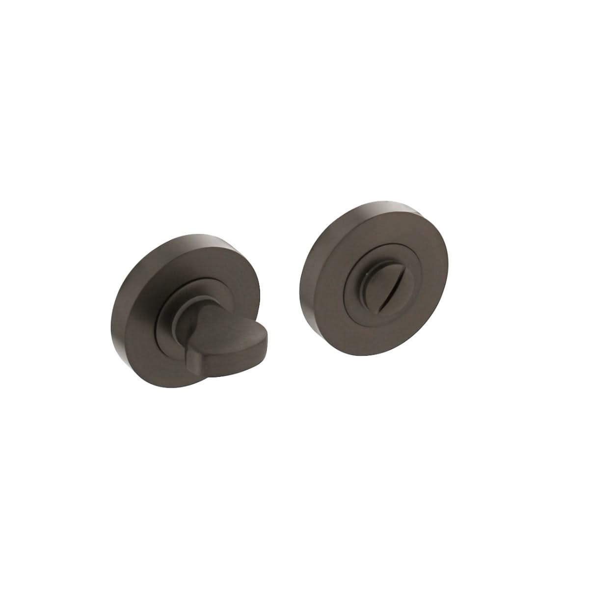 Intersteel rozet met toilet-/badkamersluiting Ø52x10 mm antracietgrijs – vooraanzicht