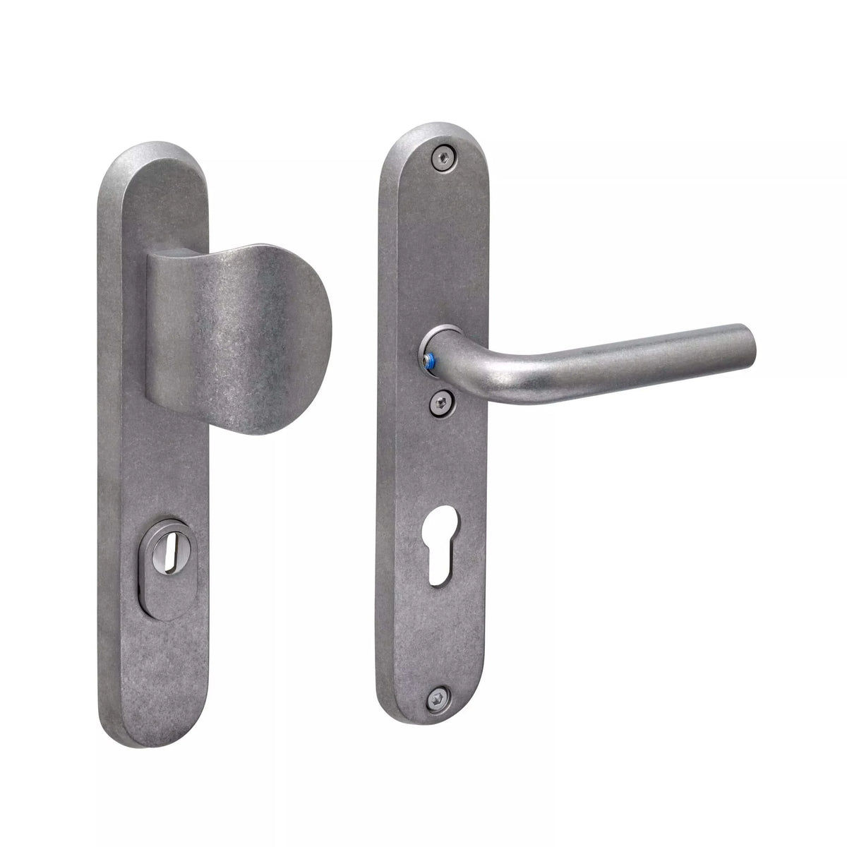 Intersteel veiligheidsbeslag SKG3 PC72 ovaal greep/kruk RVS getrommeld, vooraanzicht