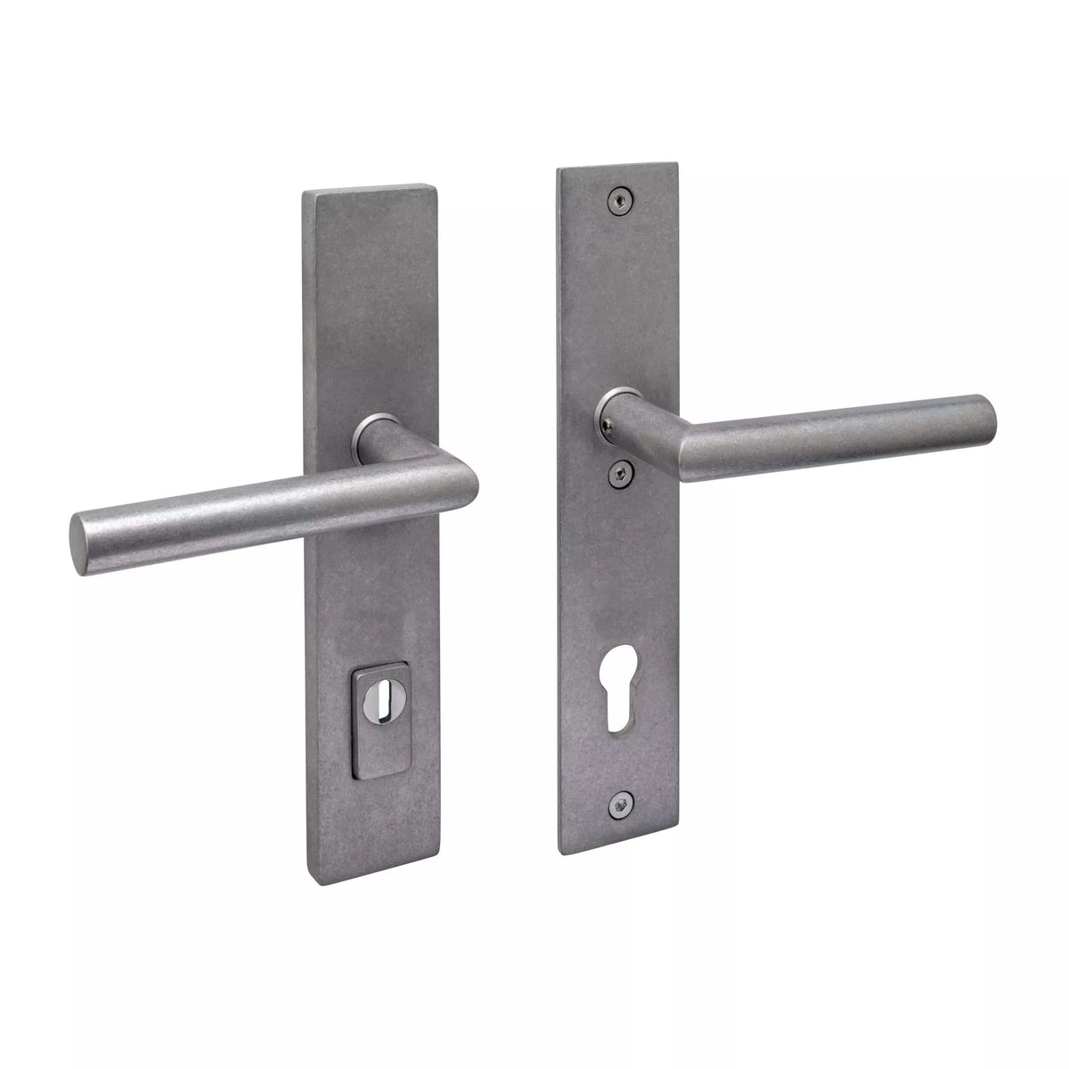Intersteel Jura veiligheidsbeslag kruk/kruk PC92 RVS getrommeld – vooraanzicht
