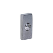 Intersteel deurbel rechthoekig verdekt 65x30x10 mm in RVS getrommeld, vooraanzicht
