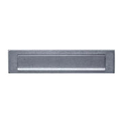 Intersteel brievenbus met klep en regenrand RVS getrommeld vooraanzicht