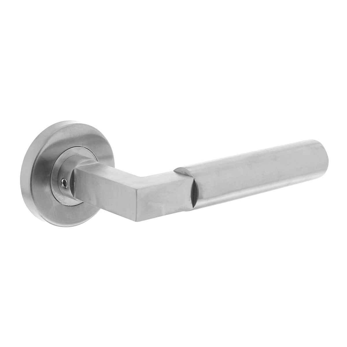 Intersteel deurkruk Bau-Stil geveerd stalen rozet Ø53x8mm RVS – vooraanzicht