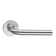 Intersteel deurkruk Recht ø16 mm op rozet met ring rvs geborsteld vooraanzicht