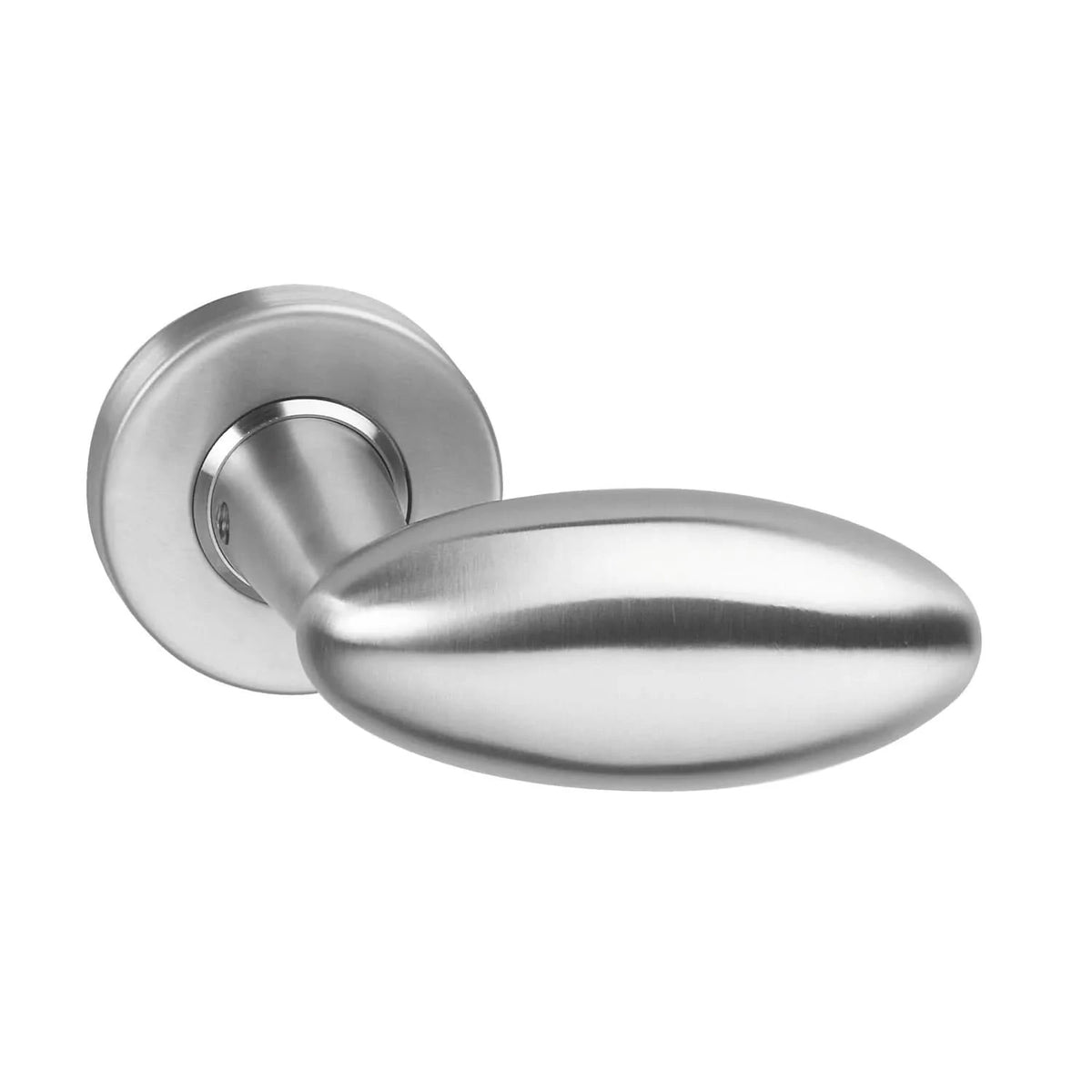 Intersteel deurkruk Golfclub op rozet met ring en veer rvs geborsteld vooraanzicht