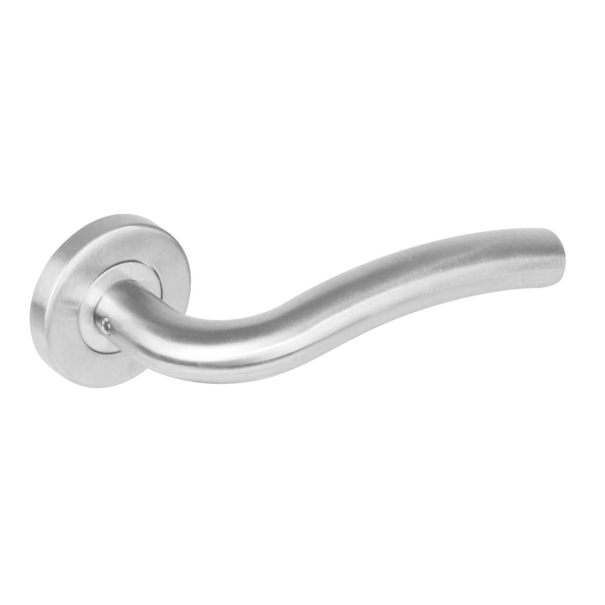 Intersteel deurkruk Lisa geveerd stalen rozet Ø53x8mm RVS – vooraanzicht