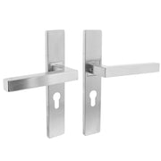 Intersteel deurkruk vierkant op schild PC55 RVS geborsteld vooraanzicht