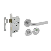 Intersteel deurbeslagset wc-slot wit deurkruk Recht RVS vooraanzicht