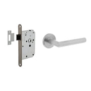 Intersteel deurbeslagset loopslot RVS deurkruk Hoek 90 vooraanzicht