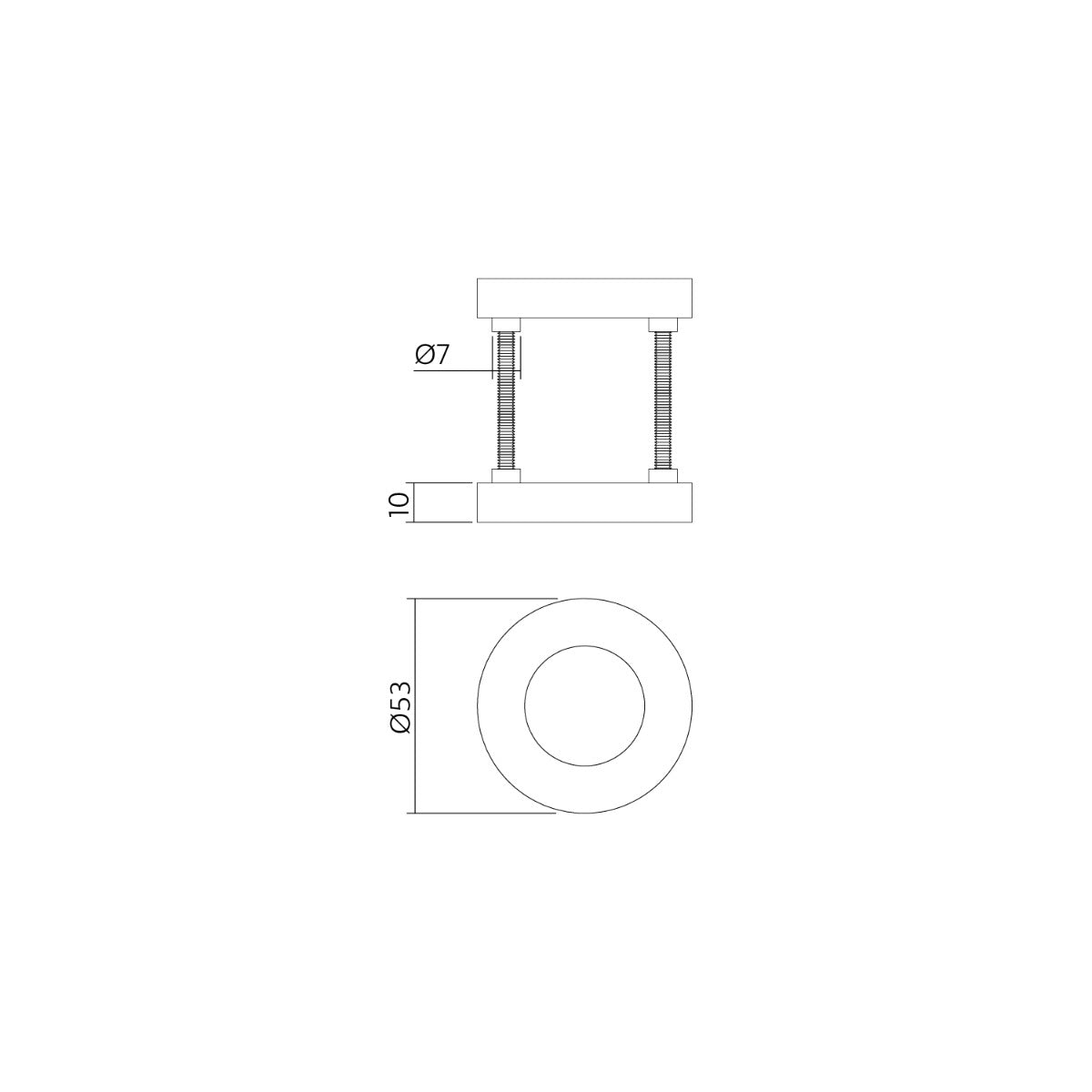 Intersteel Blindrosetten verdeckt ø53x10mm Edelstahl, Detailaufnahme