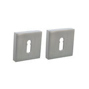 Intersteel Schlüsselrosetten verdeckt 52x52x10mm Edelstahl, Vorderansicht