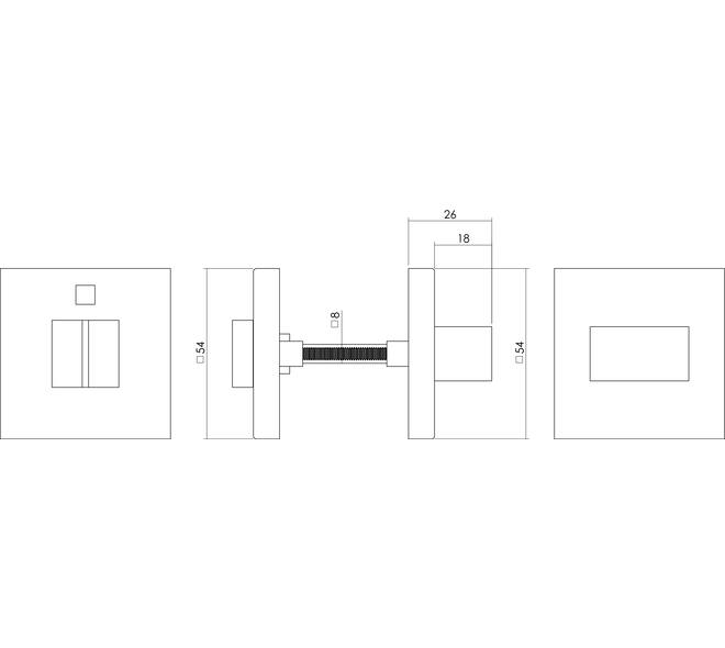 Intersteel rozet vierkant toilet-/badkamersluiting RVS geborsteld – detail