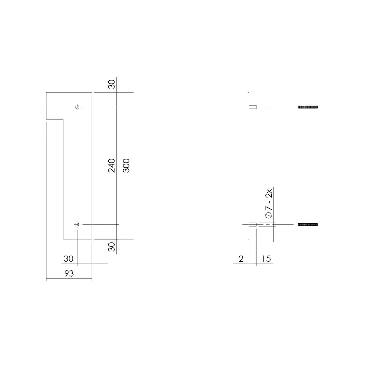 Intersteel huisnummer 1 XL geborsteld - detail