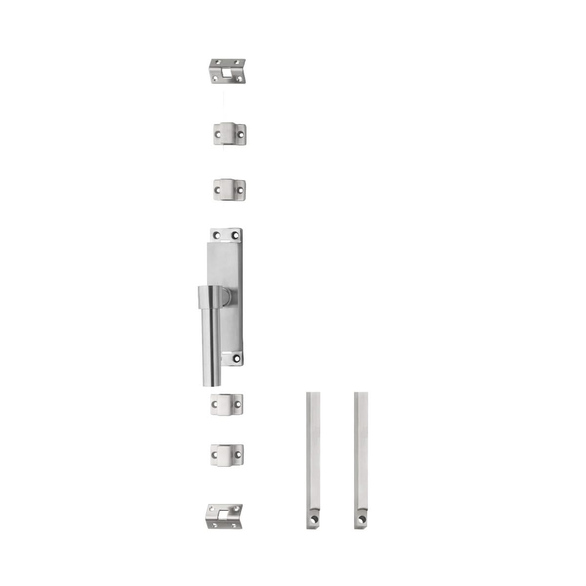 Intersteel | Kruk-espagnolet | Links L-recht met stangenset 2x1245mm | RVS Geborsteld