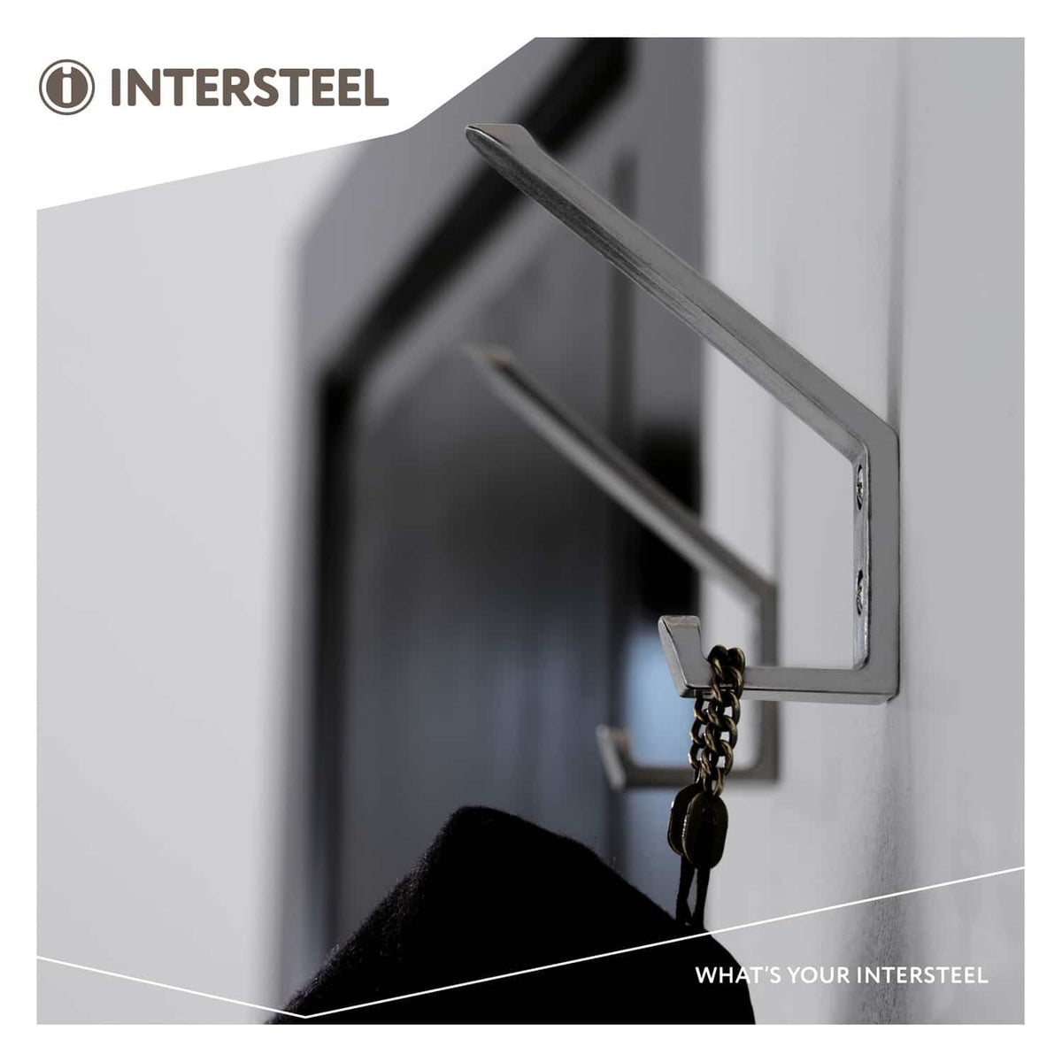 Intersteel Kapstokhaak Recht RVS Geborsteld gemonteerd