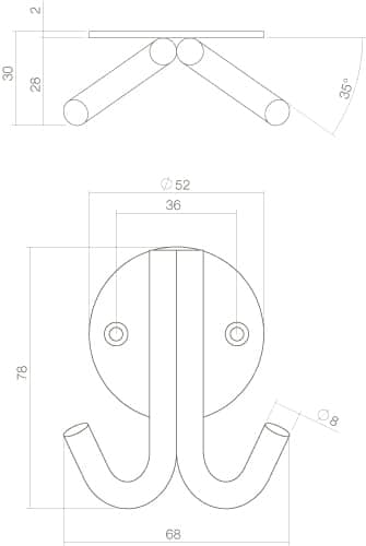 Intersteel Jashaak dubbel op rozet Rond RVS Geborsteld detailfoto