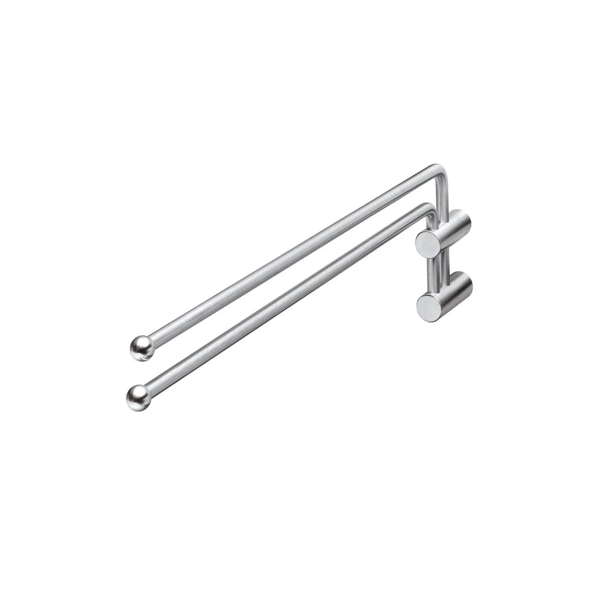 Intersteel handdoekhouder duo gebogen draaibaar rvs geborsteld vooraanzicht