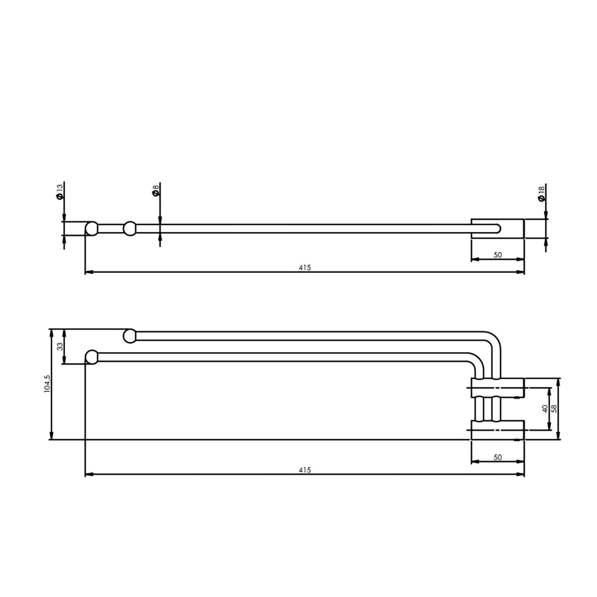 Intersteel handdoekhouder duo gebogen draaibaar rvs geborsteld detail