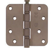 Intersteel kogellagerscharnier 89x89 mm met ronde hoek in PVD brons - vooraanzicht