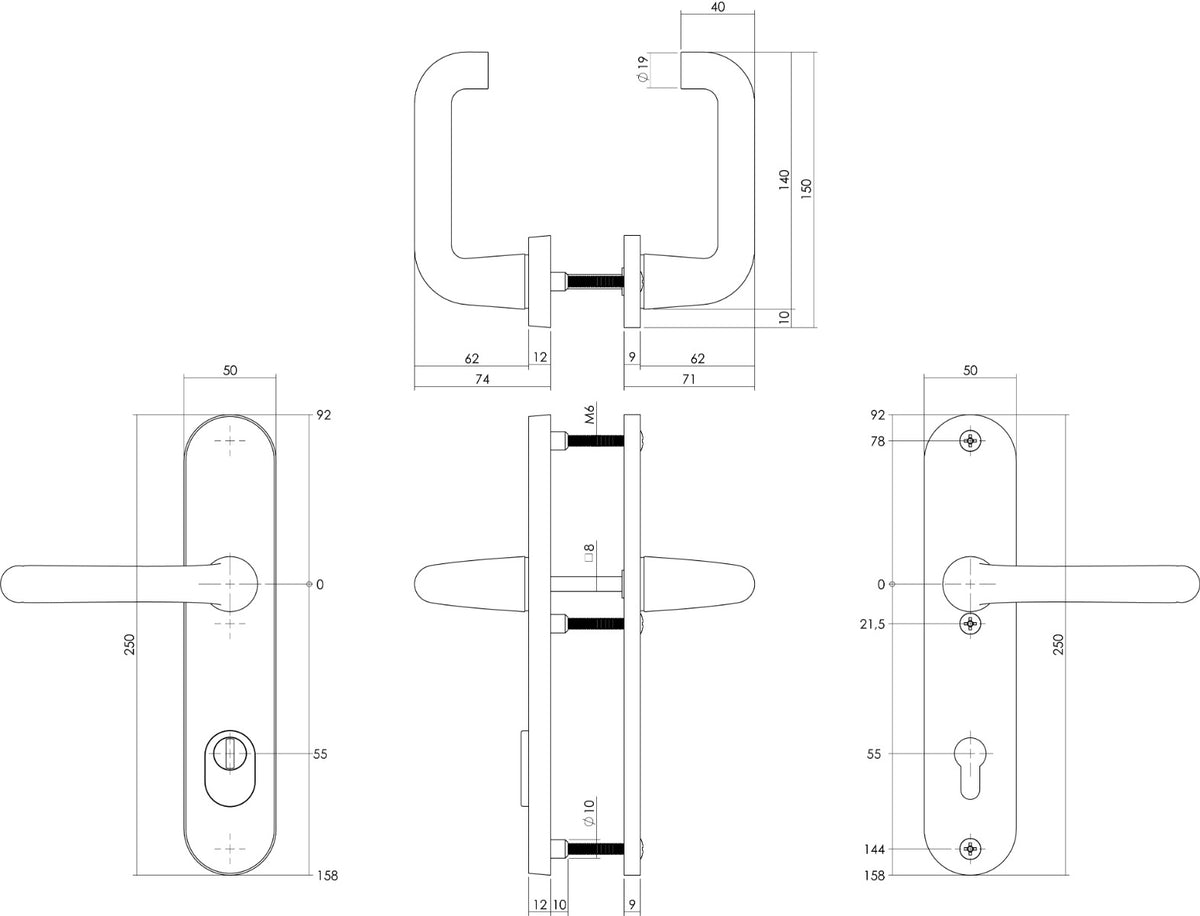 Intersteel Schutzbeschlag Hintertür oval SKG 3-Sterne in Aluminium F1, Detailaufnahme 1