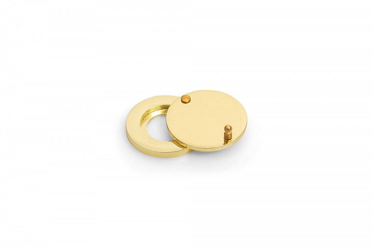 Dulimex luxe afsluitplaatje deurspion zamak messing finish vooraanzicht