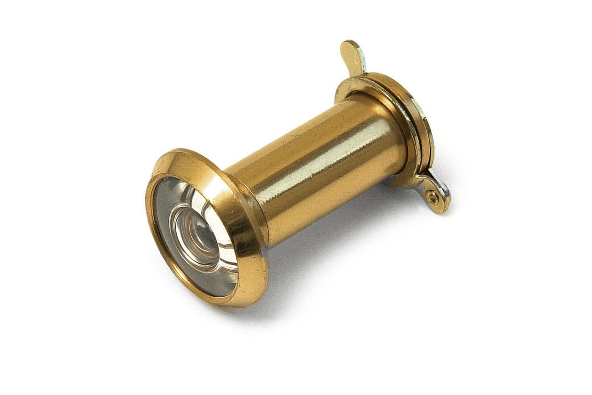Dulimex deurspion 180 graden Ø14 mm deurdikte 36-60 mm gepolijst messing - vooraanzicht