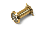 Dulimex deurspion 200 graden Ø14 mm deurdikte 36-60 mm gepolijst messing - vooraanzicht