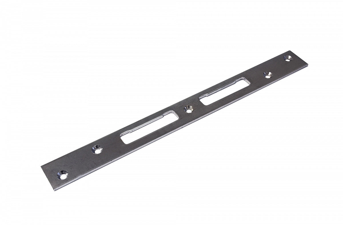 Dulimex rechte sluitplaat 500x30x3 mm in verchroomd staal, vooraanzicht