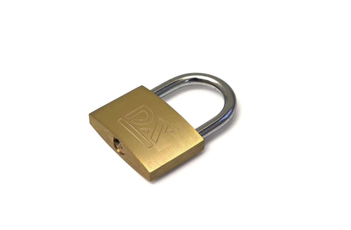 Dulimex cilinderhangslot 40 mm messing gelijksluitend met sleutel, vooraanzicht