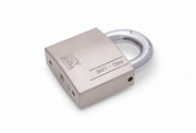 Dulimex DX PRO-line hangslot 50 mm SKG* met open beugel in zilver, vooraanzicht