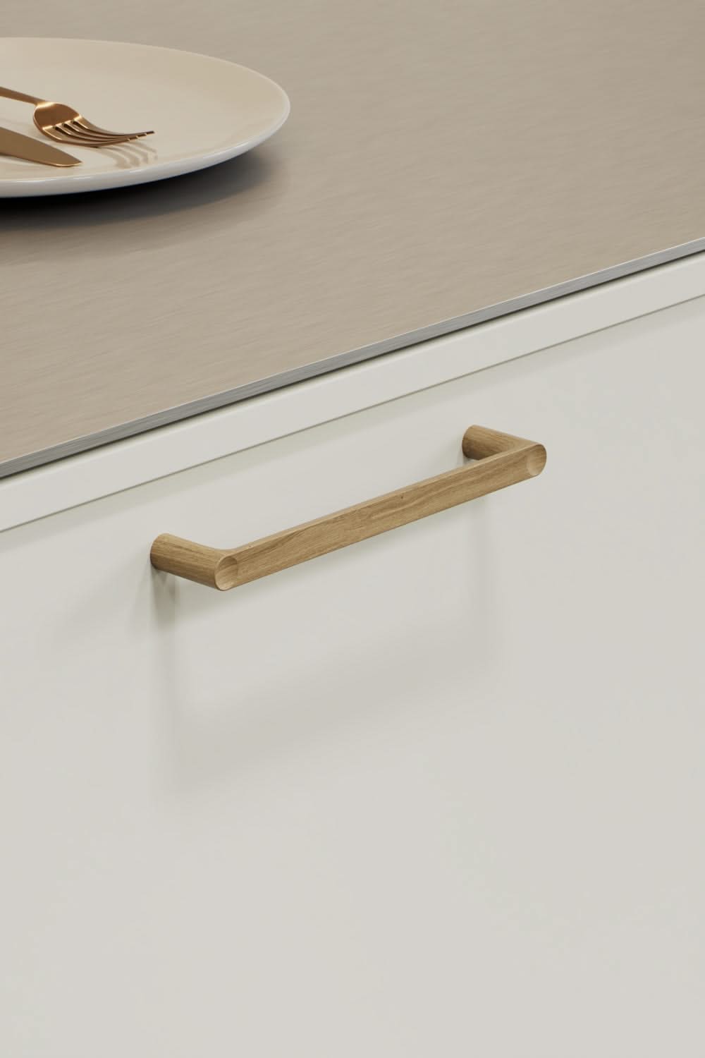 Furnipart Punto Handle meubelgreep blank gelakt sfeerbeeld