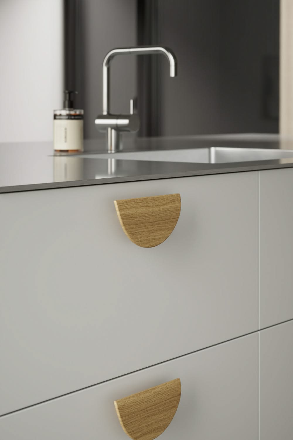 Furnipart Horizon Wood greep blank gelakt detail