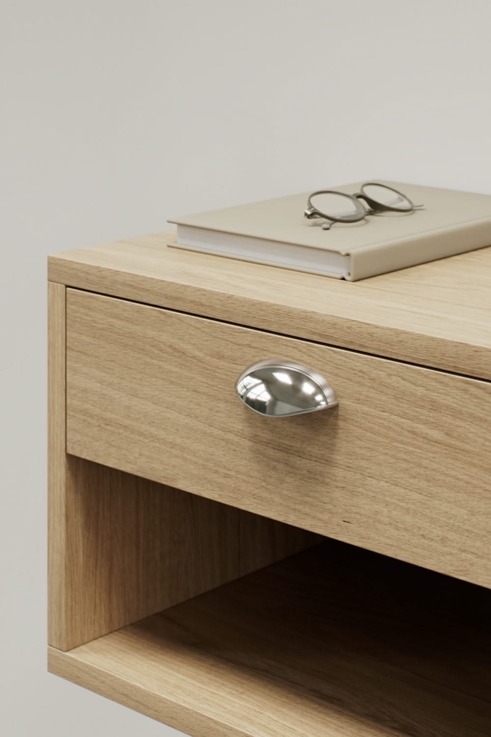 Furnipart Luna meubelgreep helder nikkel sfeerbeeld