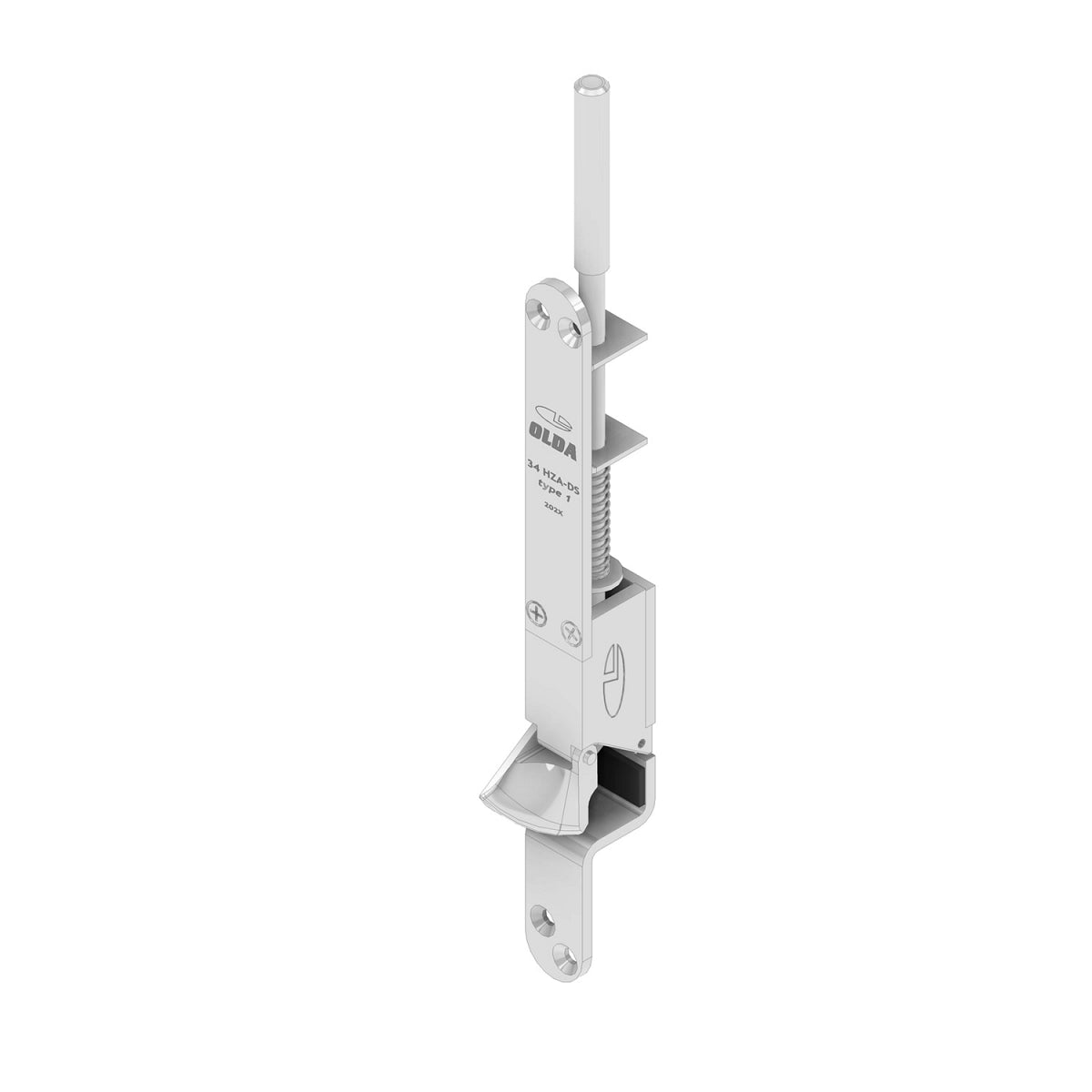 Dulimex automatische kantschuif 34 HZA TYPE 1 staal verzinkt met schoot Ø8 mm, vooraanzicht