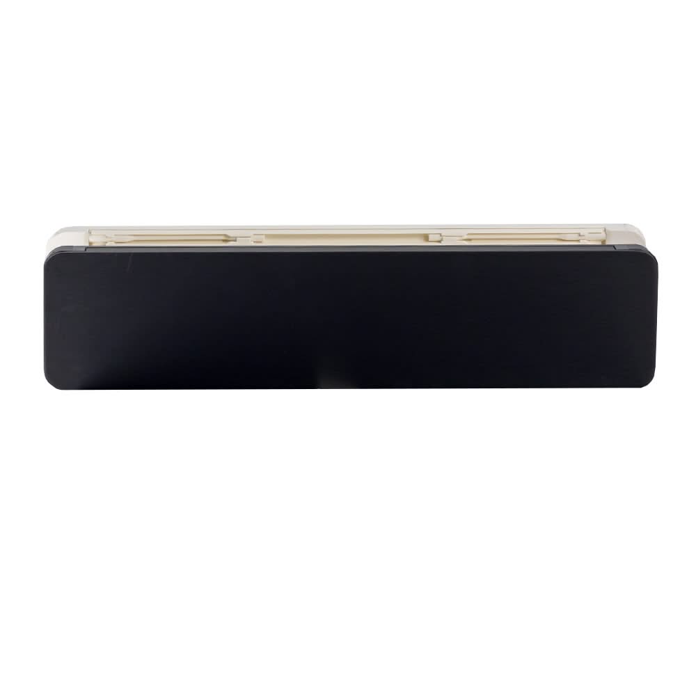 Homebox brievenbus zwart RAL 9005 / crèmewit RAL 9001 – kierdichting detail