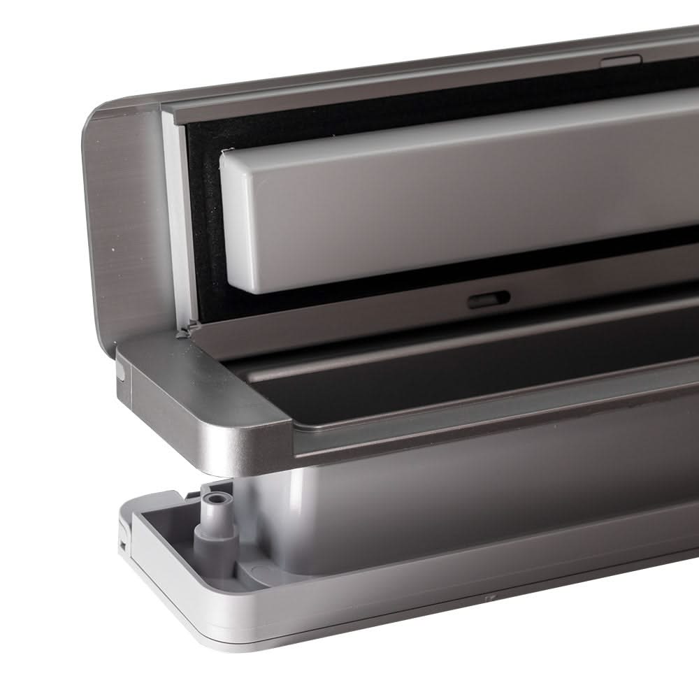 Homebox brievenbus aluinox / grijs RAL 7047 – geopende klep