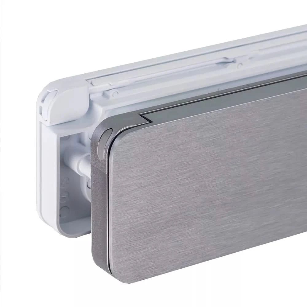 Homebox brievenbus aluinox / wit RAL 9010 – geopende klep