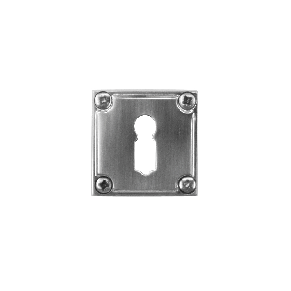 HDD Pro sleutelplaatje Square Retro 44 mm inox look vooraanzicht