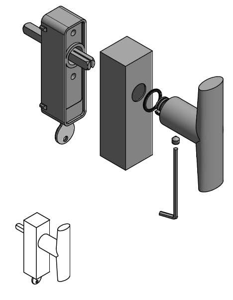 Formani PBI103-DKLOCK draaikiepgarnituur PVD mat zwart – technische tekening