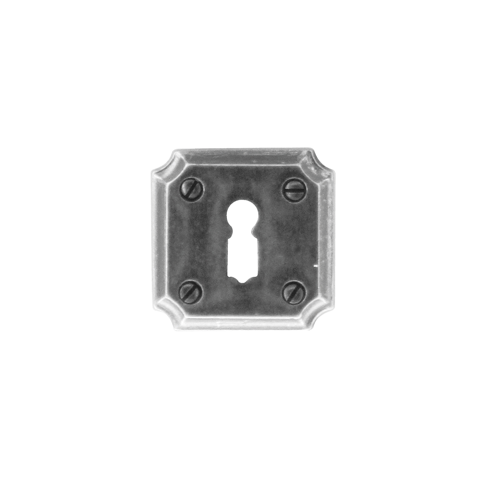 HDD Pro sleutelplaatje Square Retro 50 mm Old Silver vooraanzicht
