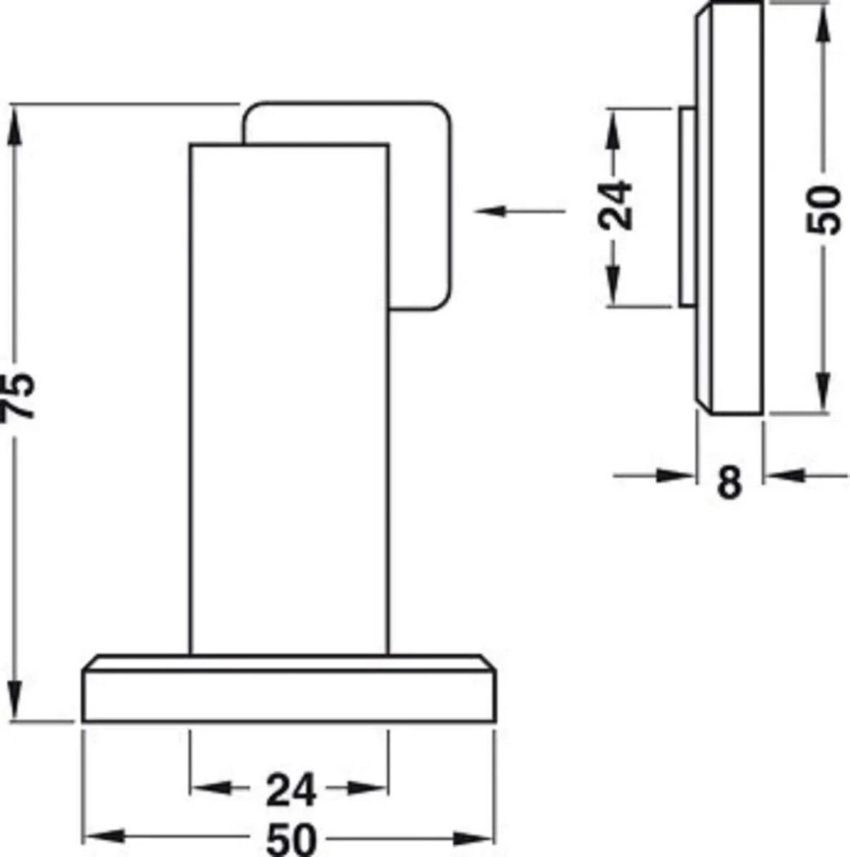Dulimex DX deurvastzetter magnetisch RVS – detail van de voetplaat