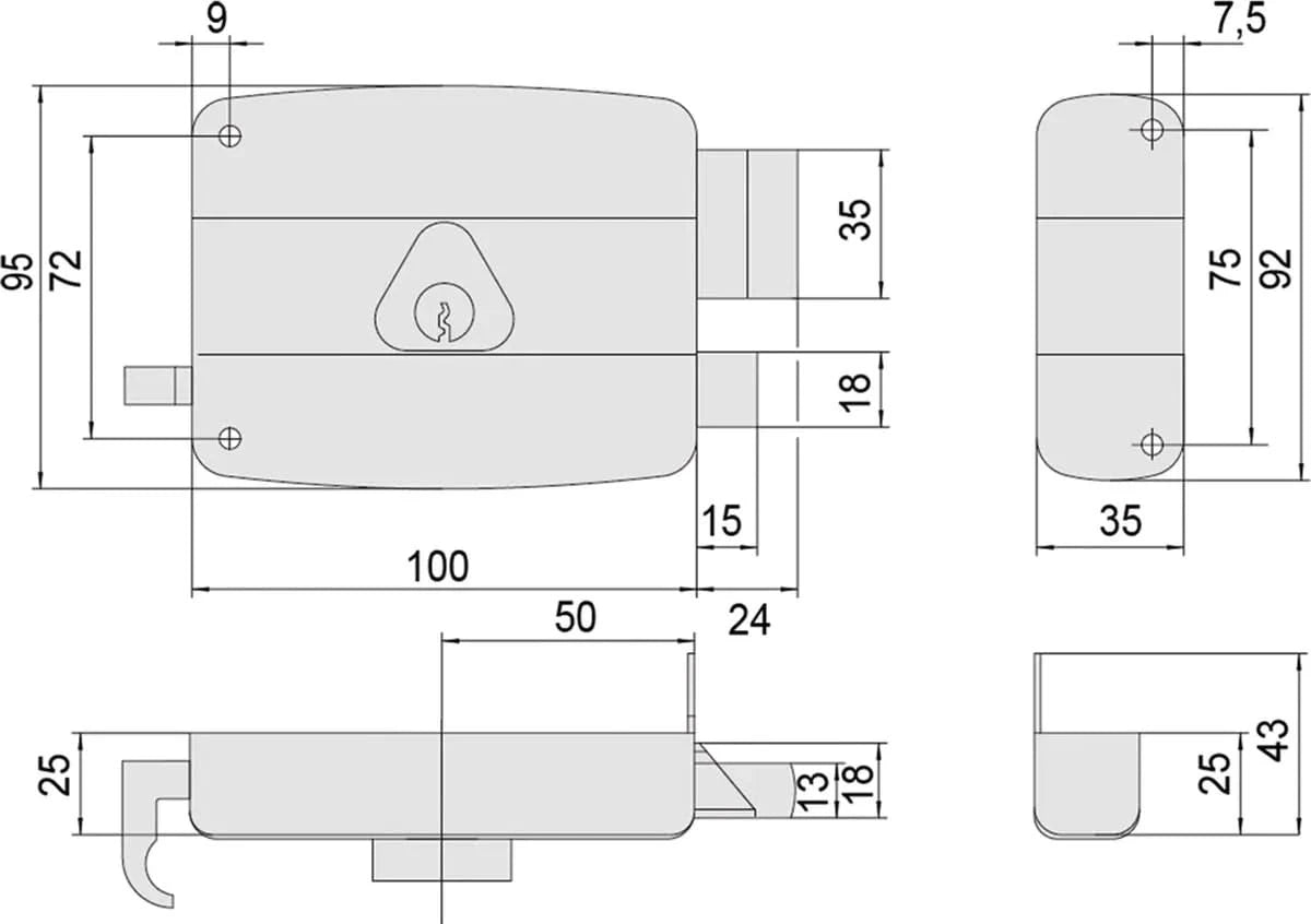 Cisa oplegslot 50320-50 zilver - detailfoto