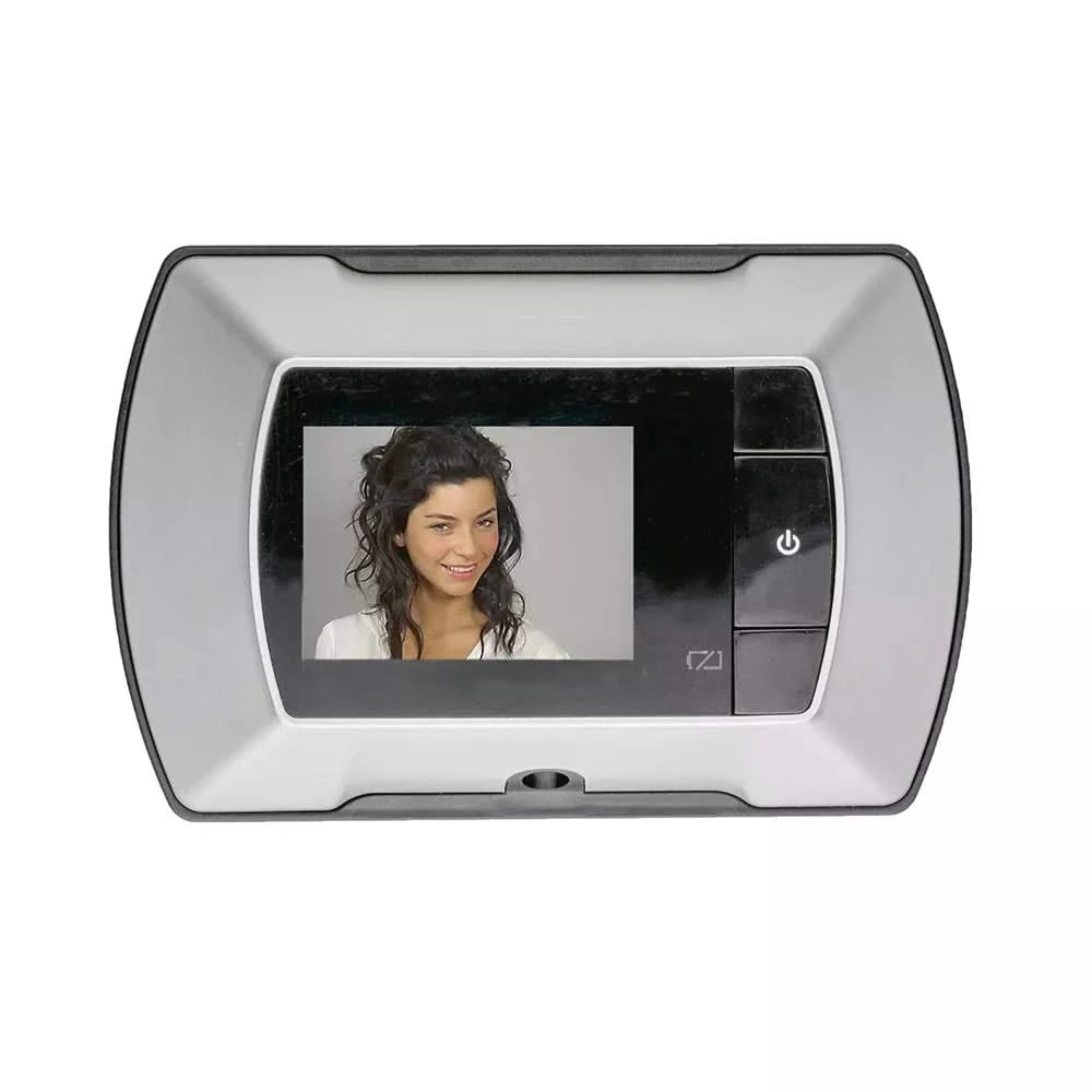 HDD digitale deurcamera inox-look – vooraanzicht met LCD-scherm
