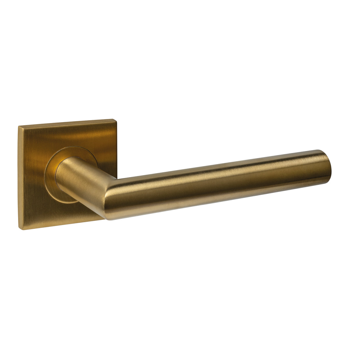 Intersteel deurkruk Q 04 op rozet PVD messing mat &ndash; vooraanzicht